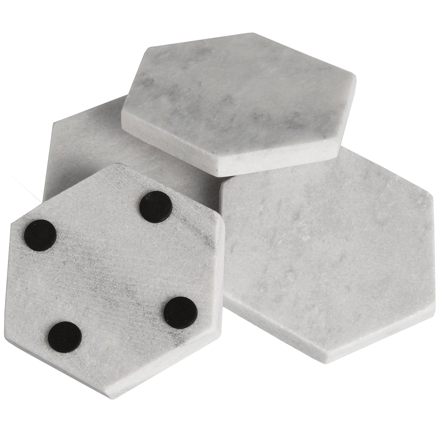 Grey Marble Hexagonal Coasters